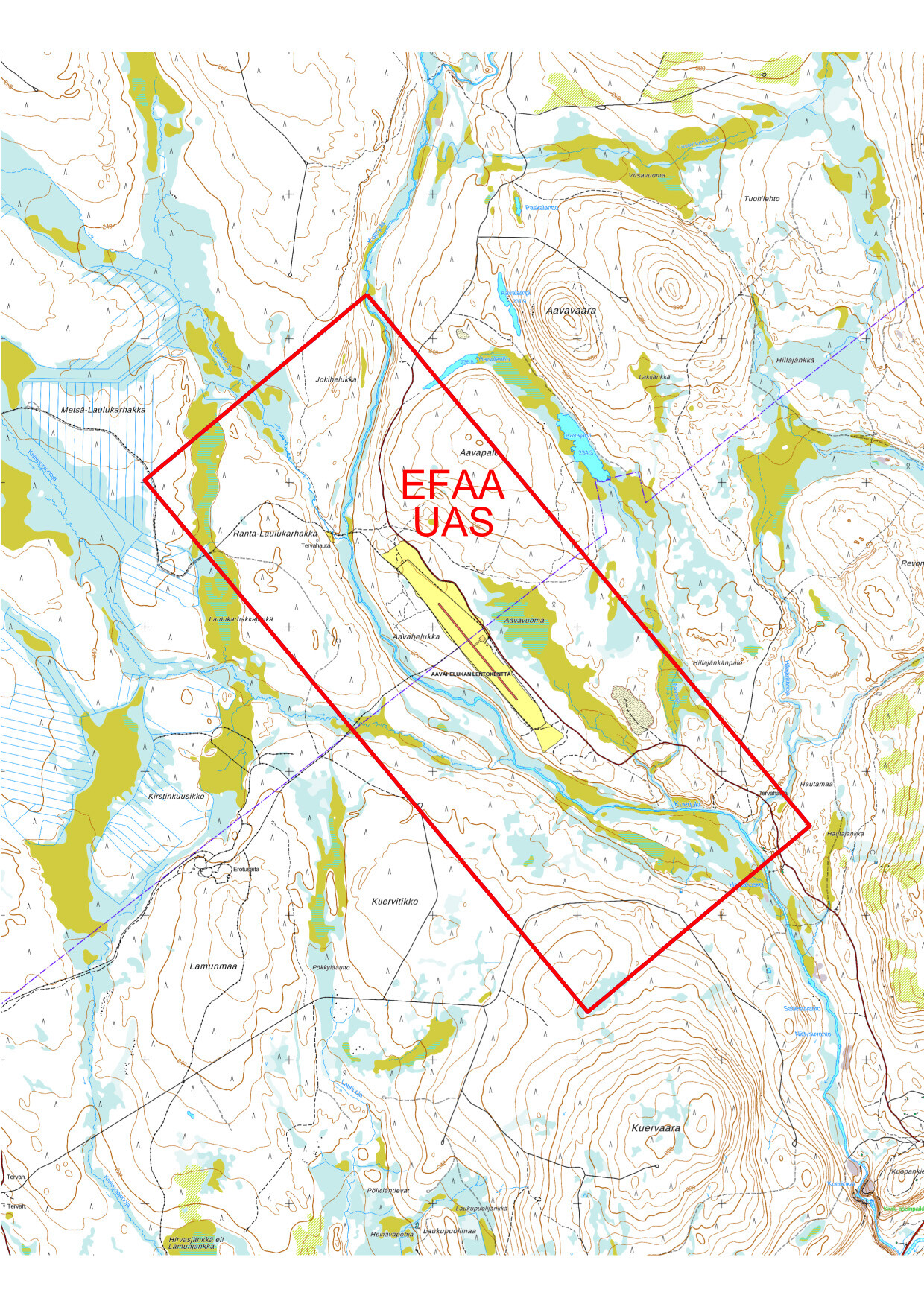 Aavahelukka (EFAA) rajoittava UAS-ilmatilavyöhyke | Droneinfo