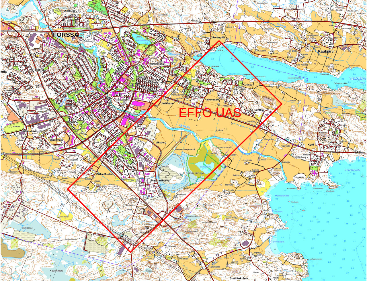 Forssa (EFFO) rajoittava UAS-ilmatilavyöhyke | Droneinfo