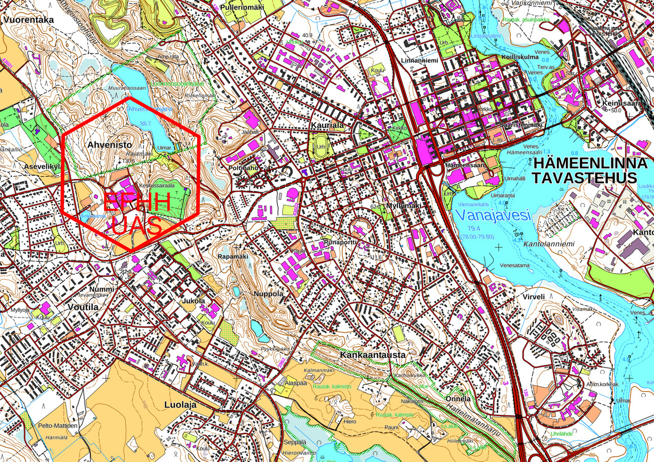 Kanta-Hämeen keskussairaala (EFHH) rajoittava UAS-ilmatilavyöhyke |  Droneinfo