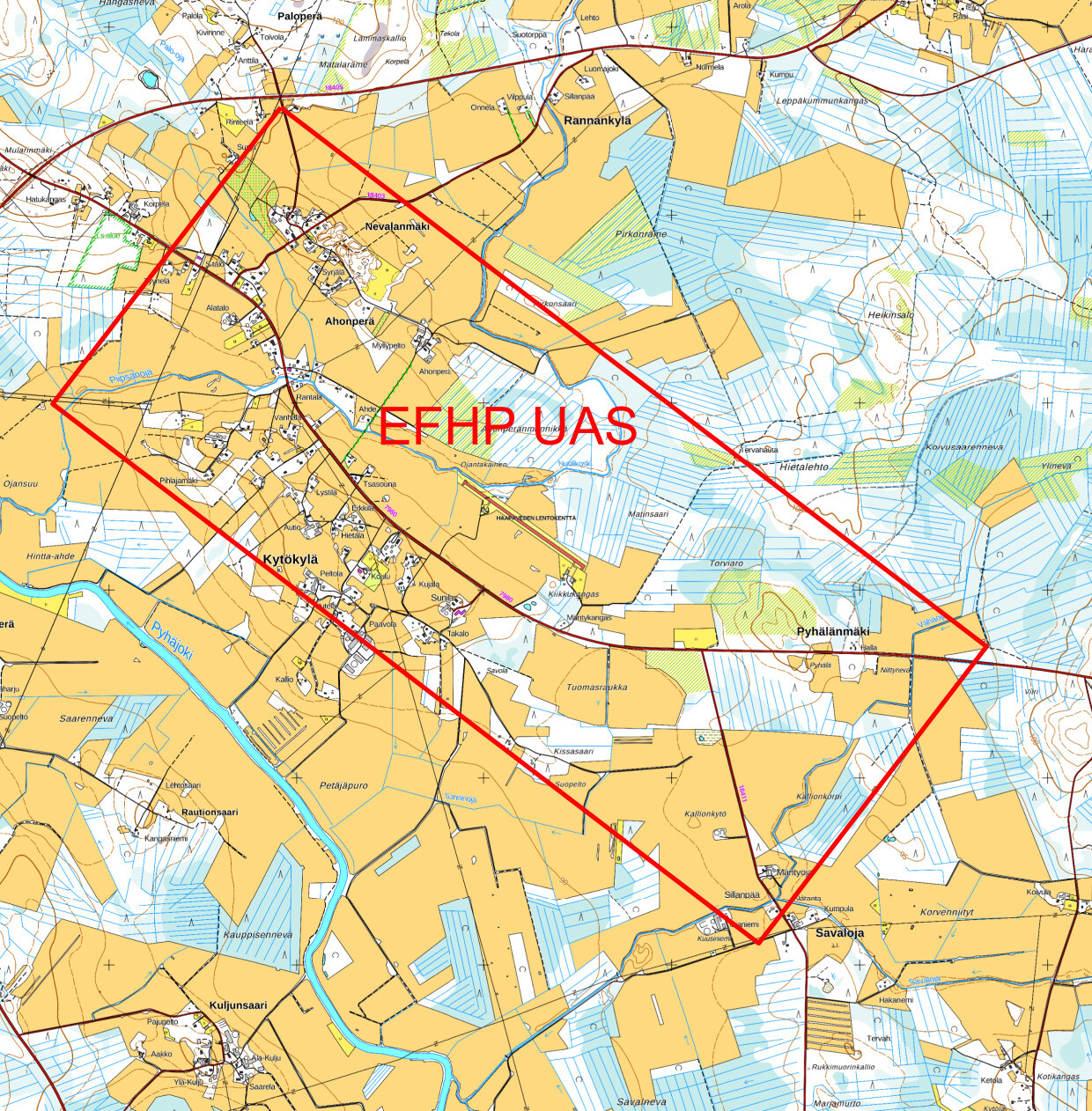 Haapavesi (EFHP) rajoittava UAS-ilmatilavyöhyke | Droneinfo