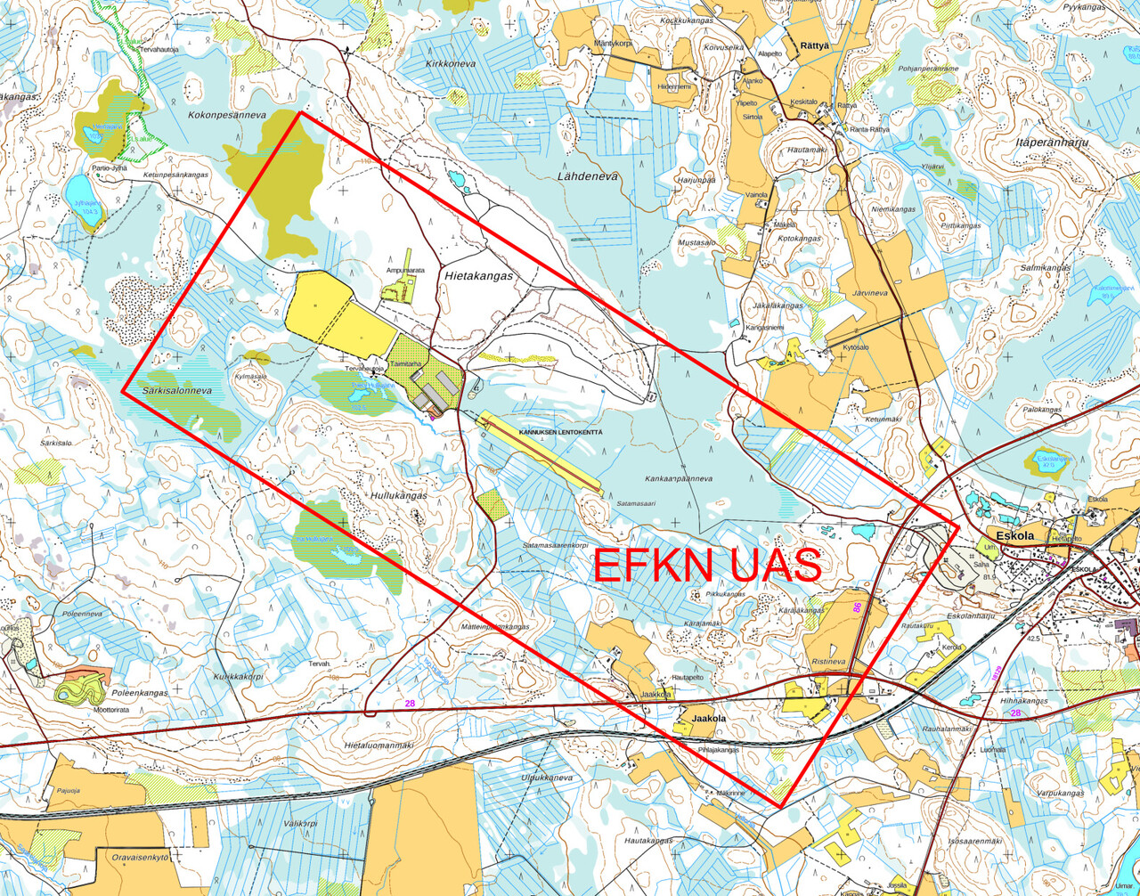 Kannus (EFKN) rajoittava UAS-ilmatilavyöhyke | Droneinfo